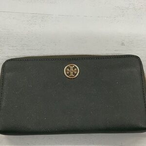 Tory Burch Black Wallet with Gold Accent